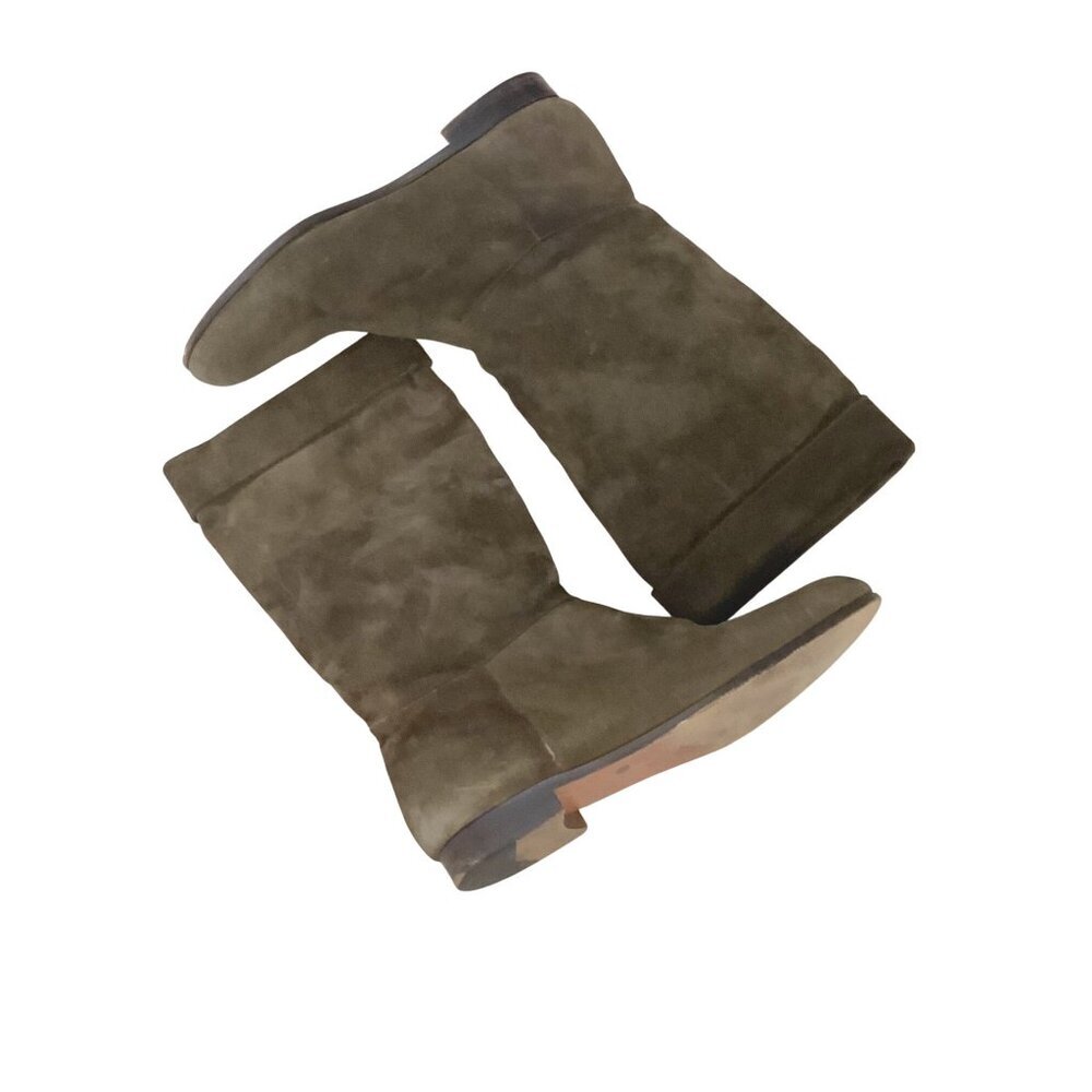 Vintage Charles Jourdan French womens suede boots flat size 10